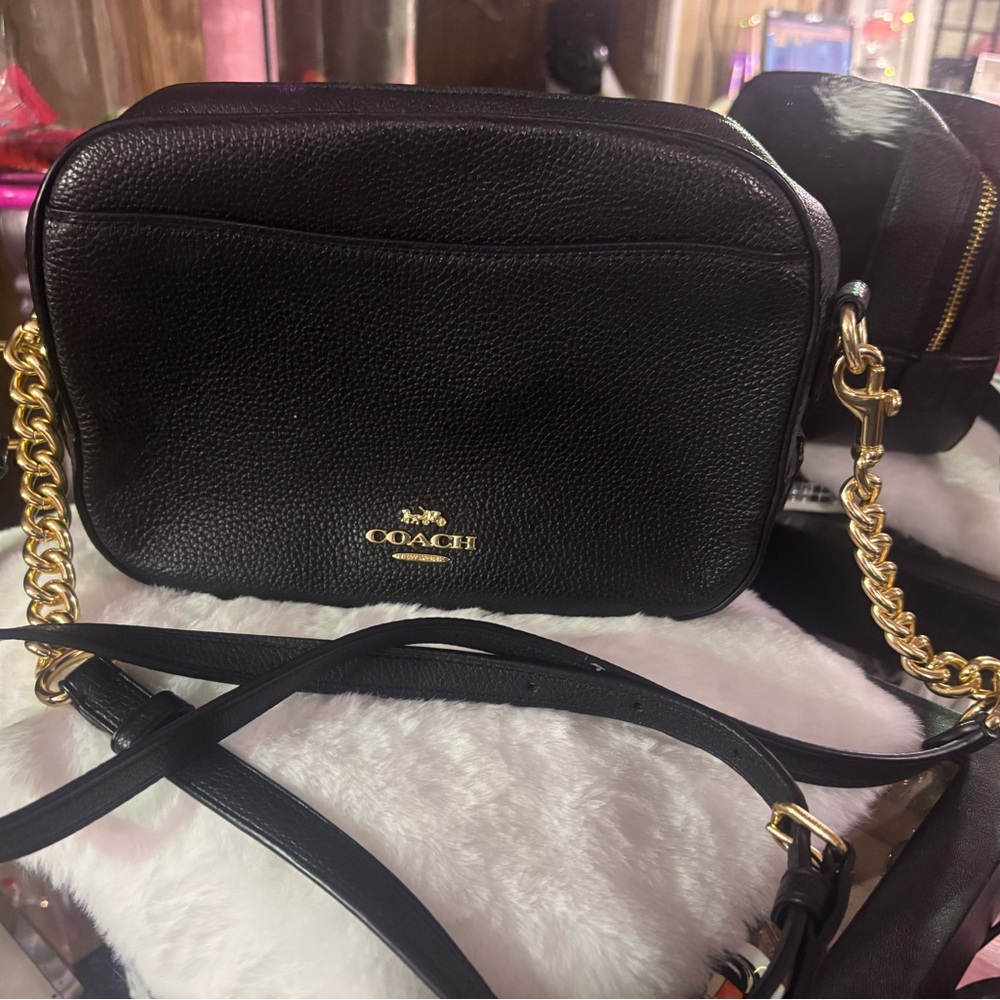 Coach Black Crossbody Bag with Gold Chain